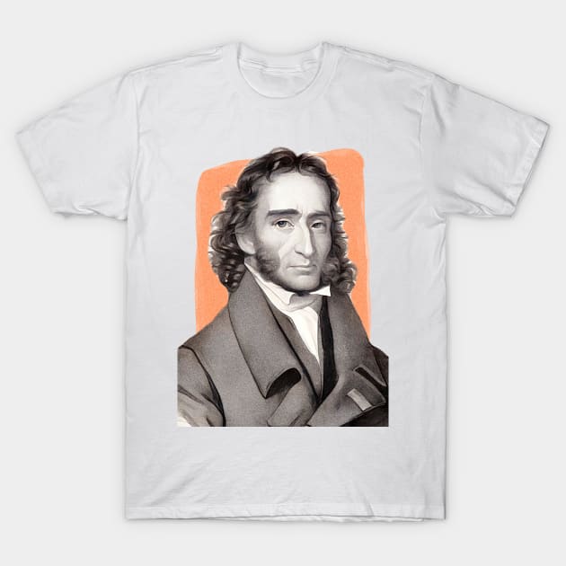 Italian Violinist Niccolò Paganini illustration T-Shirt by Litstoy 